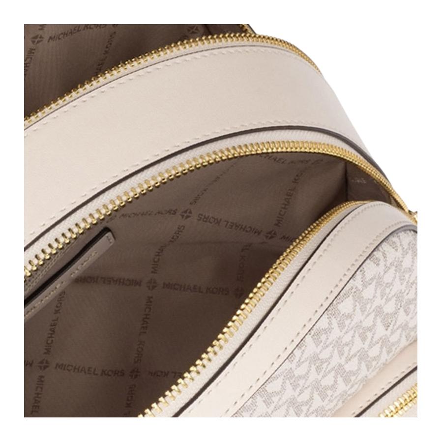 Michael Kors Jaycee Monogram Coated Canvas Medium Backpack Men backpacks Beige 35S2G8TB2B-OFF-WHITE
