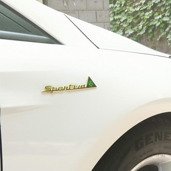 Alfa Romeo металлический Sportiva четырехлистник зеленый дельта автомобиля боковое крыло эмблема значок наклейка 4C 8C 147 156 166 159 Giulietta Spider GT