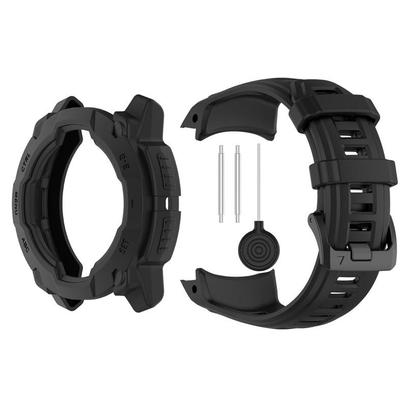 Силиконовый ремешок для часов SmartWatch с защитным чехлом из ТПУ для Garmin Instinct 3 45 мм 50 мм Аксессуары