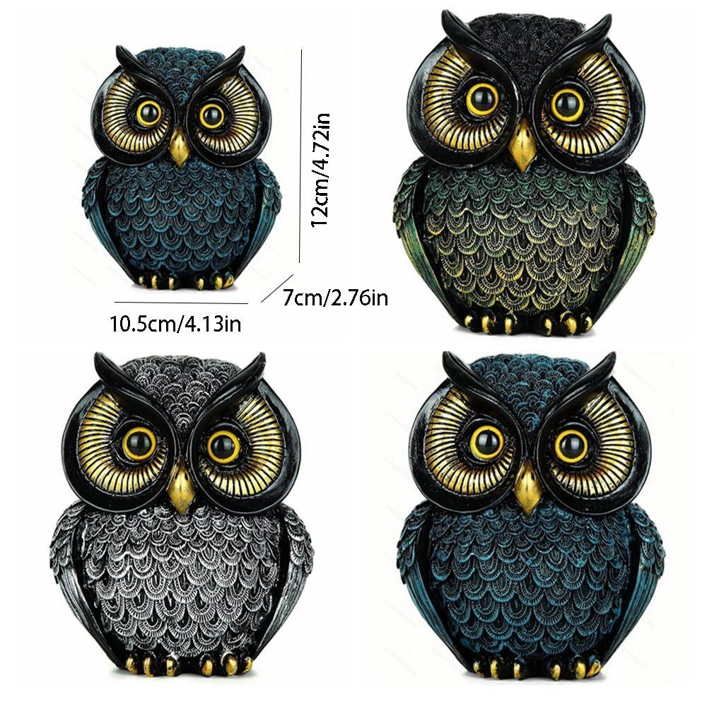 Поделки Смола Статуэтка Совы Ручной работы Винтажная Фигурка Совы Очаровательная Фигурка Животного Книжная полка