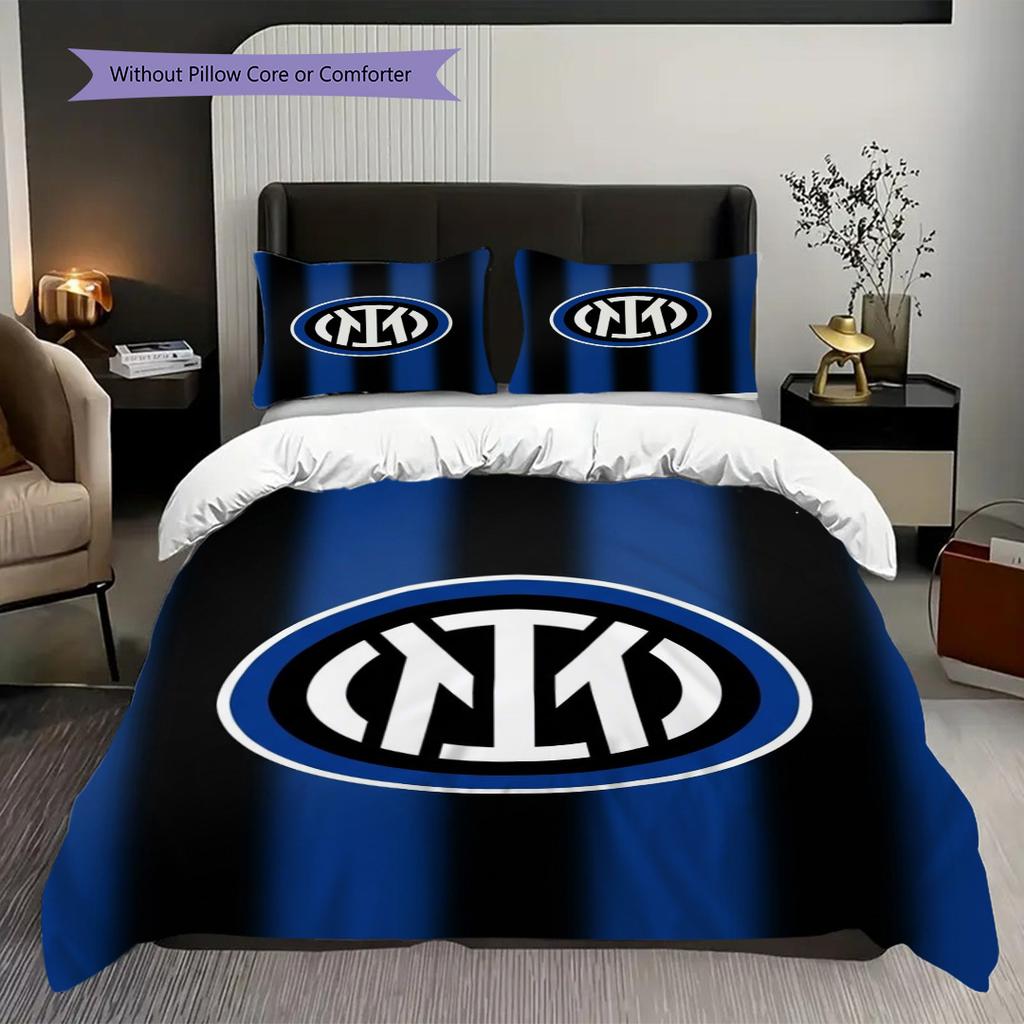 Inter Milan Legacy: Blue Stripes Tradition Bedding (1 * duvet cover + 2 * pillowcase, without core) Christmas birthday gift Bedding set