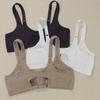 3 шт. Женские однотонные бюстгальтеры больших размеров с открытой передней частью, беспроводные, регулируемые сзади, нижнее белье для спорта и отдыха 0Xl-5Xl