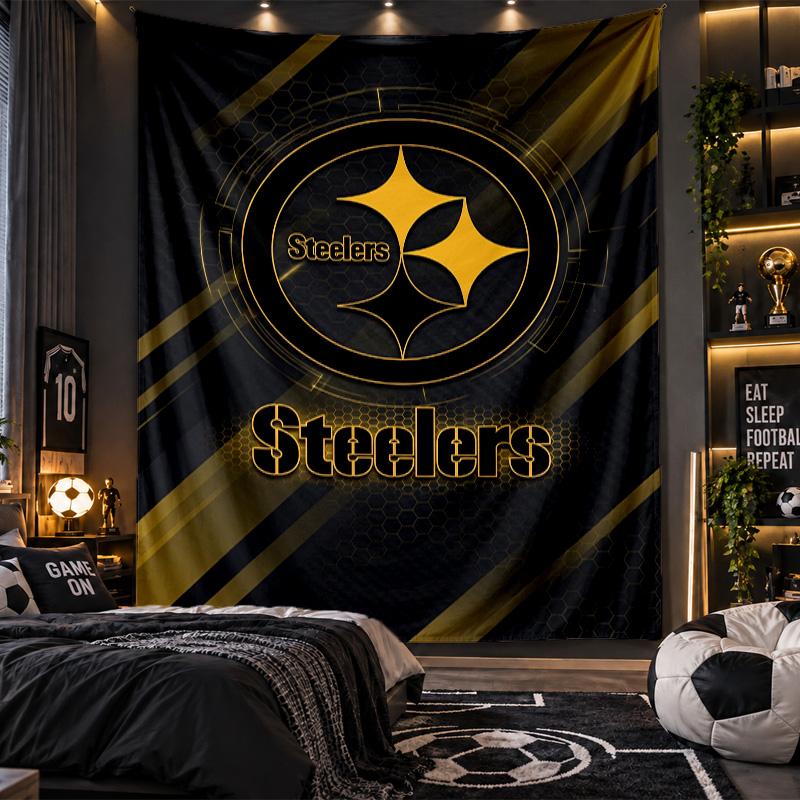 Настенный гобелен с принтом Pittsburgh Steelers, тканевое панно для гостиной, спальни, домашнего декора