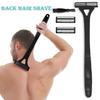 Men Back Shaver with 2 Heads Brush Long Handle Bath Shower Back