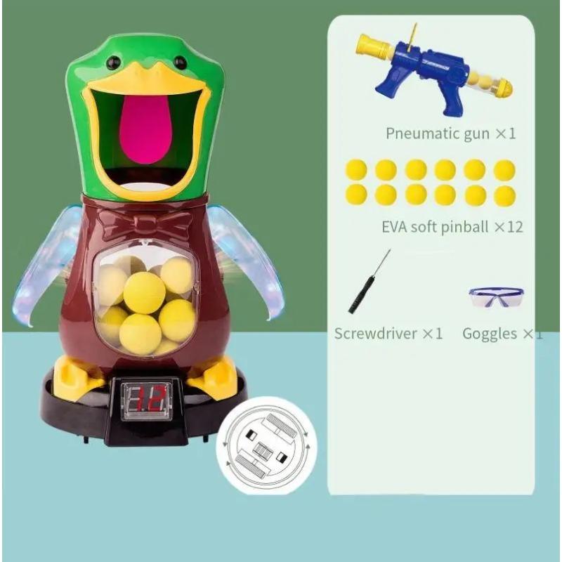 Air-powered Shooting Duck Toys Air-powered Gun Soft Bullet Ball Electronic Scoring Function Battle Game Funny Gun Toy Gift