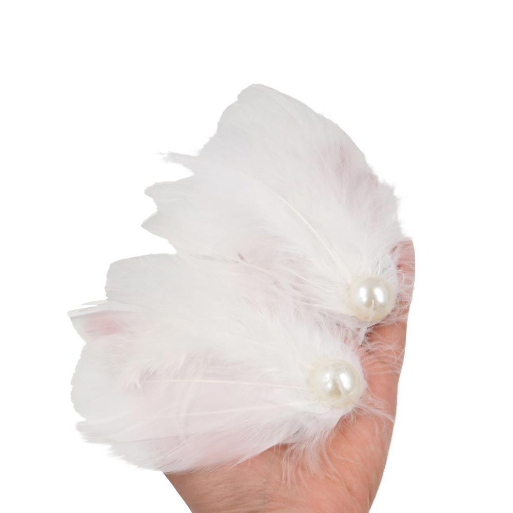 Жемчужно-белый лебедь заколка для волос головной убор балетные жемчужные заколки изысканные перьевые заколки для волос хипстер