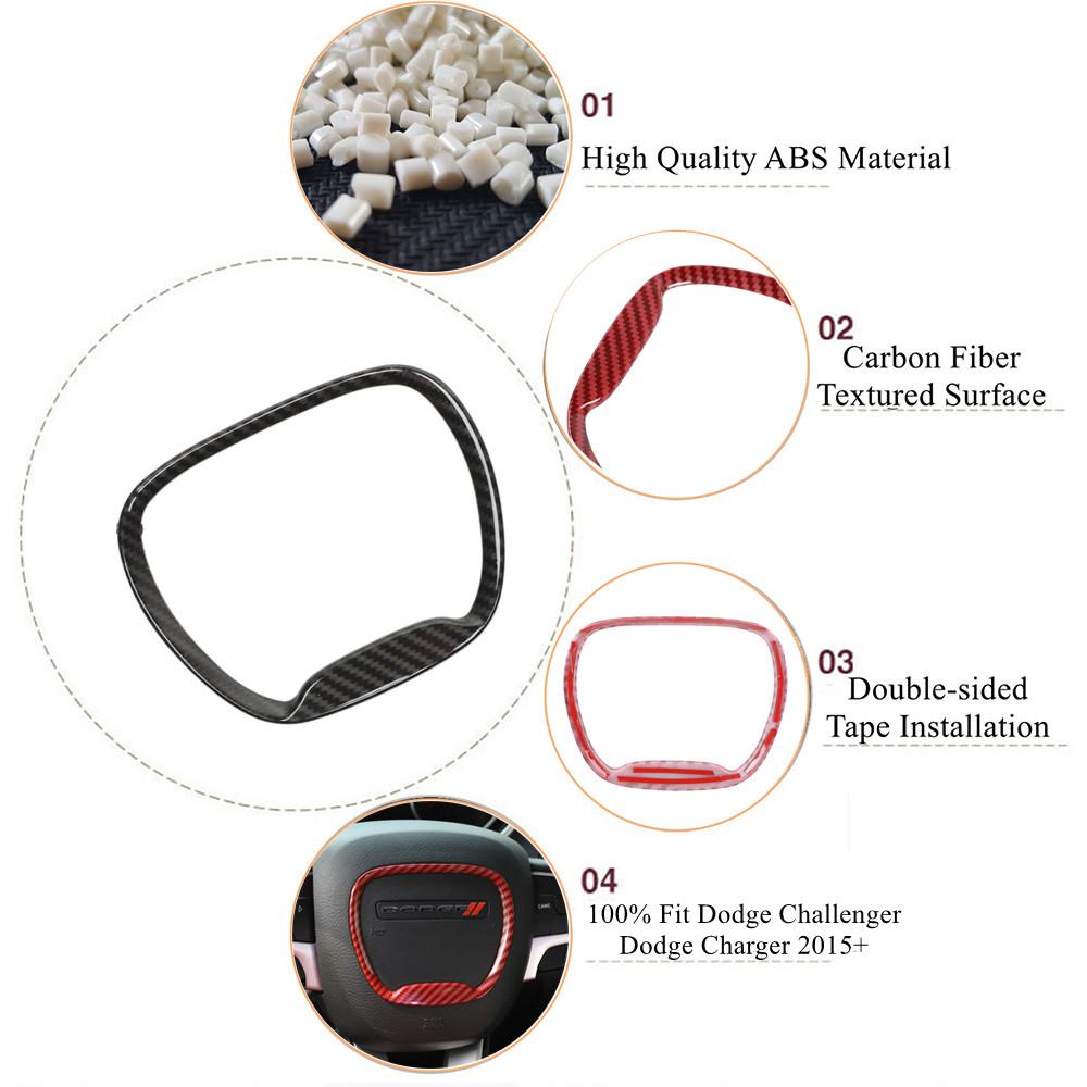 Steering Wheel Center Trim Ring Decoration for Dodge Challenger Charger 2015-2022 Durango 2014-2022 Car Interior Accessories