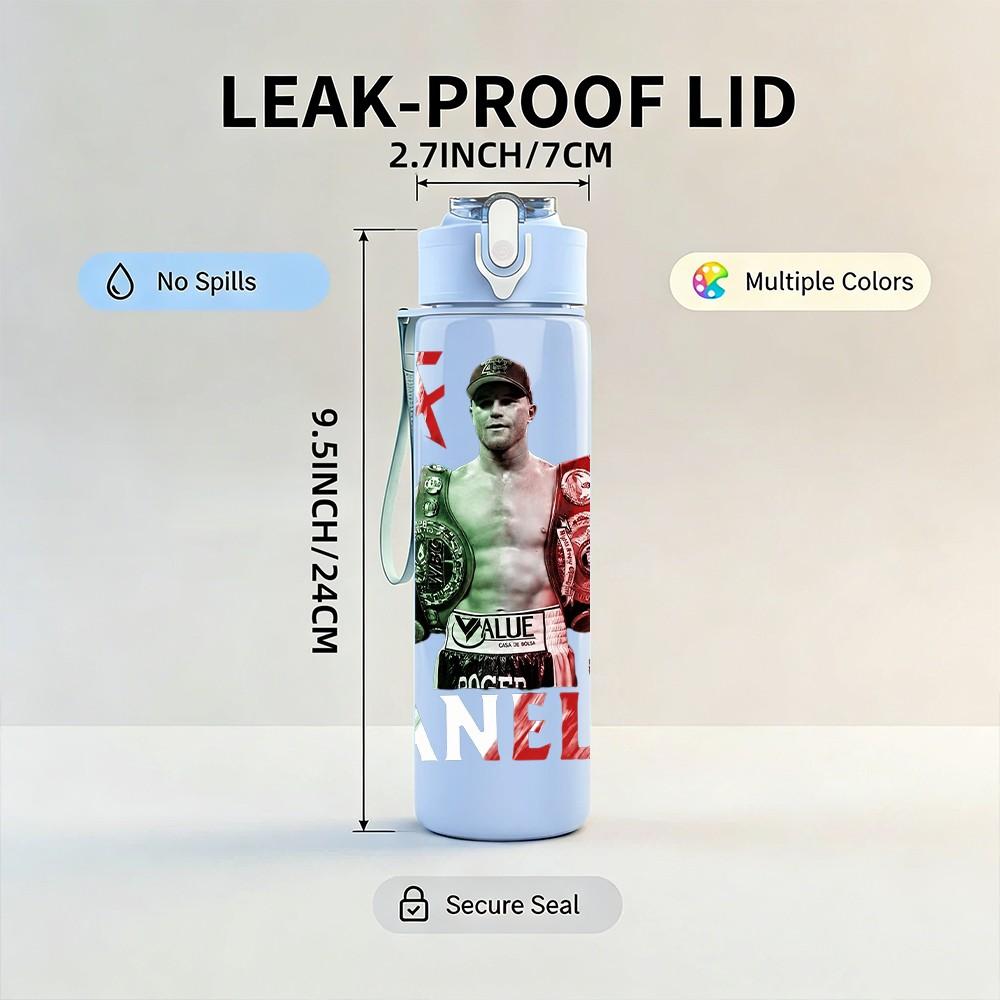 1PC Green Band Group 750ml sports water bottle leakproof straw lid outdoor office home