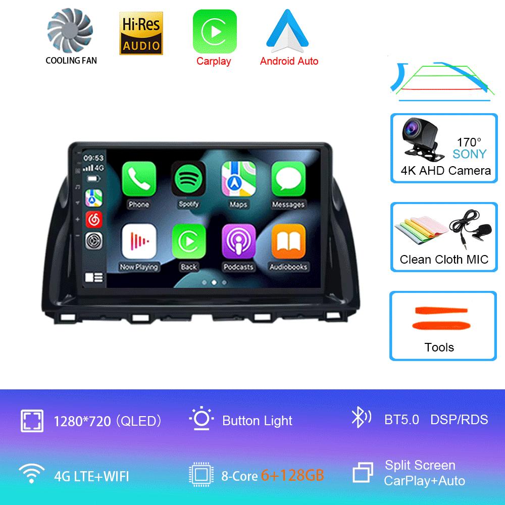 Автомобильное радио Android 14 Carplay Auto для Mazda CX5 2011 - 2016 CX-5 CX 5 Навигация GPS видеоплеер Стерео видео DVD WIFI+4G