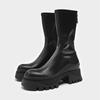 Fashion Women's Fashion Thick Heel Cotton Boots Winter New Round Head Back Zipper Thick Sole Anti-slip Wear-resistant Mid-calf Boots