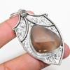 Natural Montana Agate, White Topaz 925 Sterling Silver Pendant 2.88" m1N67