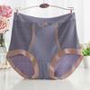 Lady Underpants Lace High Waist Solid Color Thin Tummy Control Elastic Panties Seamless Good Breathability Daily Sport Briefs