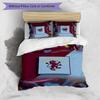 Aston Villa Football Printed 3PCS Bedding Set Breathable Duvet Cover with Pillowcases Decorative Bed Linen for Bedroom Home
