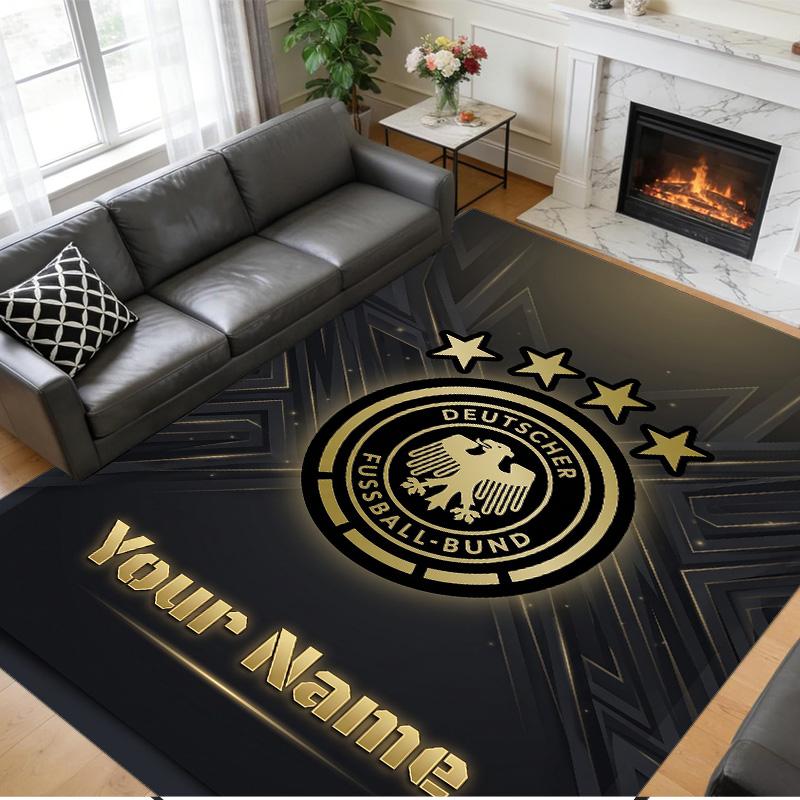 Crystal Velvet Rug Custom Name Text, Soft Non Slip Floor Mat Home DecorGermany national football team