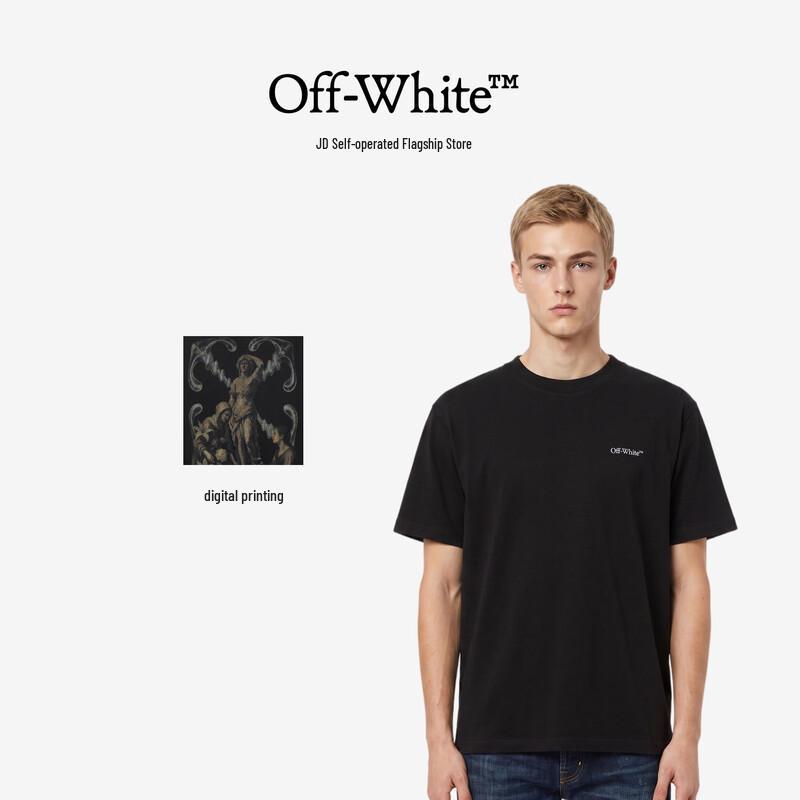 Мужская ретро хлопковая футболка с коротким рукавом OFF-WHITE™