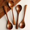 Japanese Style Nanmu Deep Tone Soup Solid Wood Soup Spoon Wooden Rice Spoon Spoon for Eating and Drinking Soup At Home