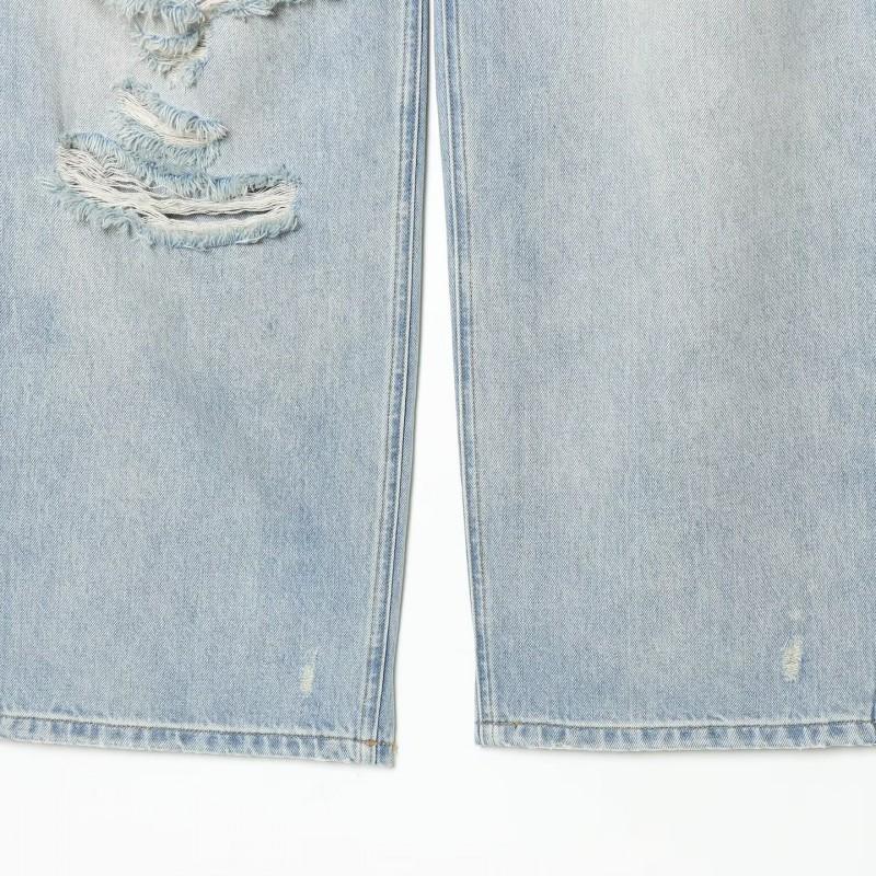 RZ Handmade Womens Classic Versatile Mid-Rise Cuffed Straight Leg Jeans 525
