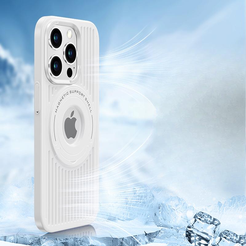 Подходит для Apple 16 Охлаждающий чехол для телефона, Магнитное притяжение 15proMax Подставка с выдвижной штангой, Защитный чехол от падений для iPhone14 13