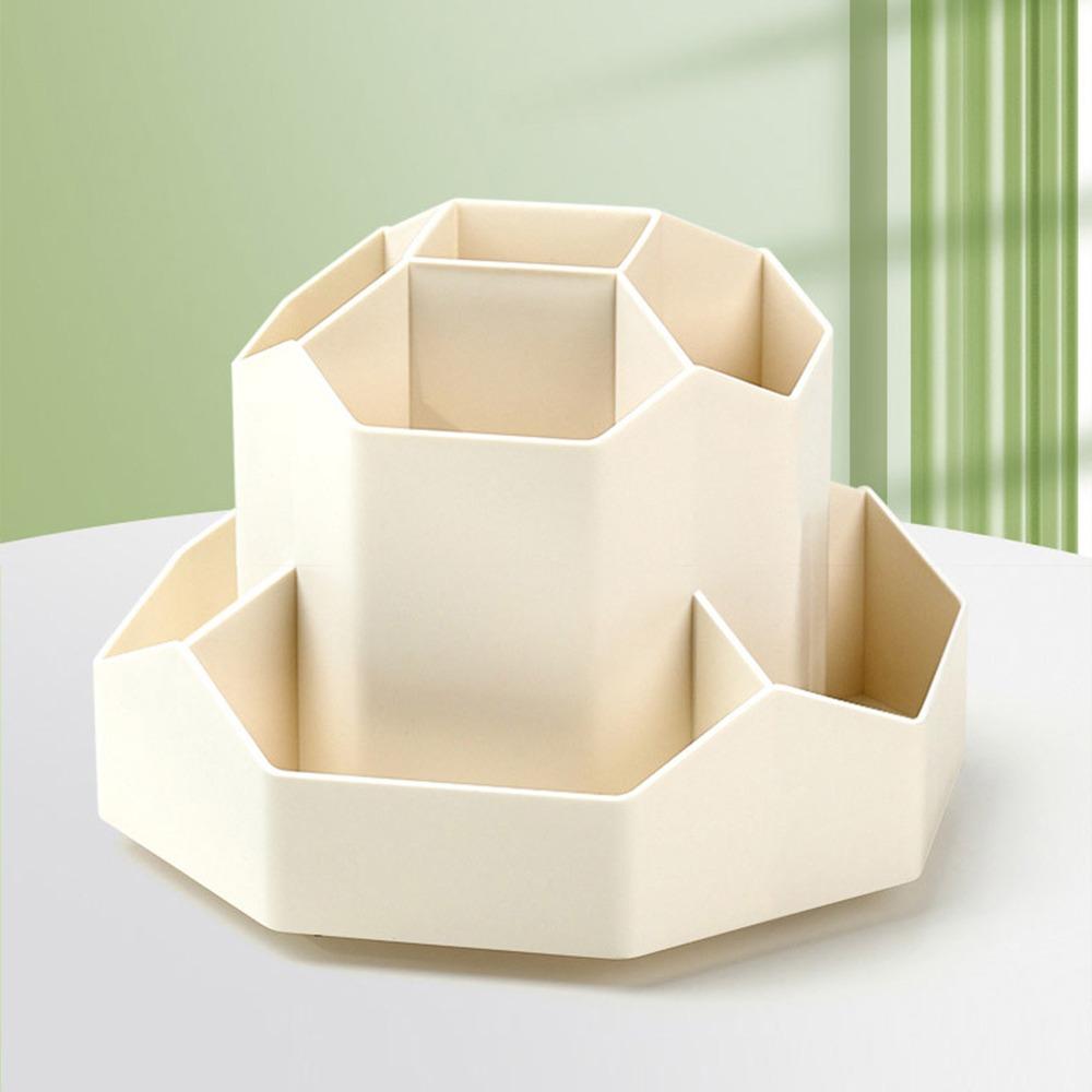 Вращающийся на 360 градусов держатель для ручек, косметический органайзер, коробка для кистей для макияжа, губная помада, карандаш для бровей, трубка для хранения канцелярских принадлежностей