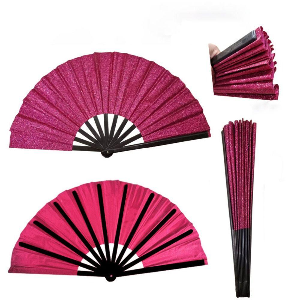 Ручной веер для танца 33 см Веер Кунг-фу Портативный Складной веер с блестками Подарок