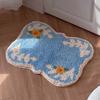 Floral Tufting Bathroom Mat Soft Tufted Camellia Kids Bedroom Carpet Bedside Rug Floor Non Slip Pad Aesthetic Home Decor