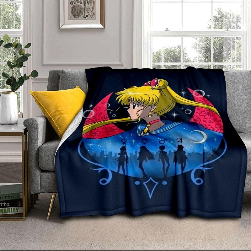 Moonlit Guardian Blanket Flannel Blanket for bed, sofa, Camping, Hiking, Picnic Essentials, gift for family Fan gifts