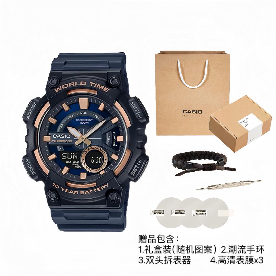 Casio Мужские ЧЕРНЫЕ часы для ПОДРОСТКОВ AEQ-110W-2A3 AEQ-110W-2A3