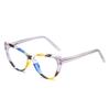 Tr90 Ferrule Cat Eye Anti-Blue Glasses Frame Spring Leg Plain Flat Glasses Tide Glasses Frame