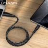 Usams Kabel Pleciony U41 Lightning 2M 2A Czarny/Black Sj394Usb01 (Us-Sj394) Fast Charge