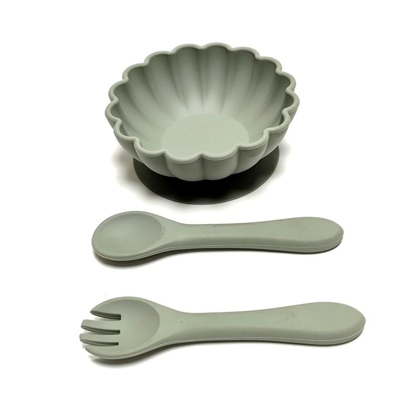 Нетоксичный набор из 3 детских силиконовых тарелок с присоской, цельная пищевая силиконовая тарелка, миска для кормления малышей