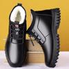 Men's Winter Leather Shoes New Fashion Plush Warm Comfortable Anti Slip Business Cotton Shoes Outdoor Casual Snow Boots
