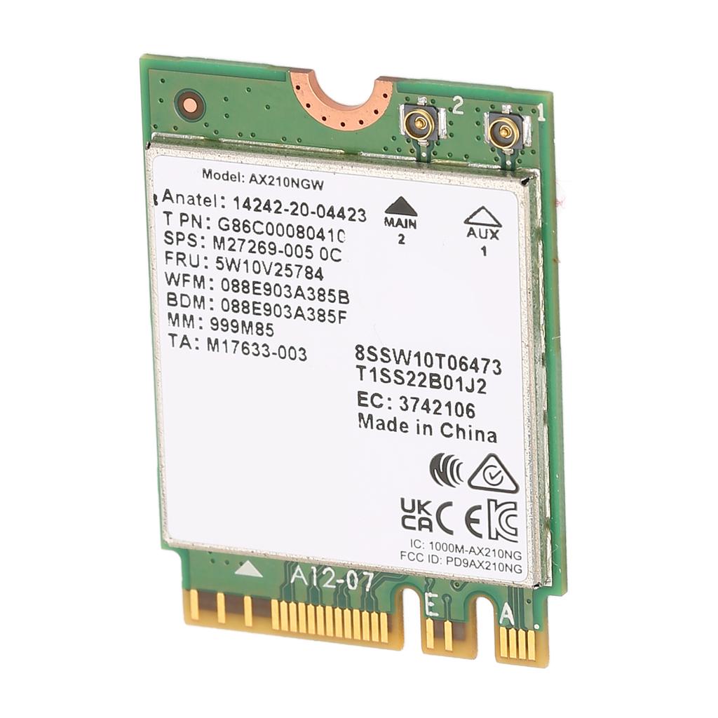 NGFF Network Card AX210 Standard NGFF M2 Triple Band 2.4G 5G 6G BT 5.2 MU MIMO WIFI6E Network Card