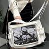 Nylon Transparent Crossbody Bag With Zipper Closure For Daily Use And School Commuting