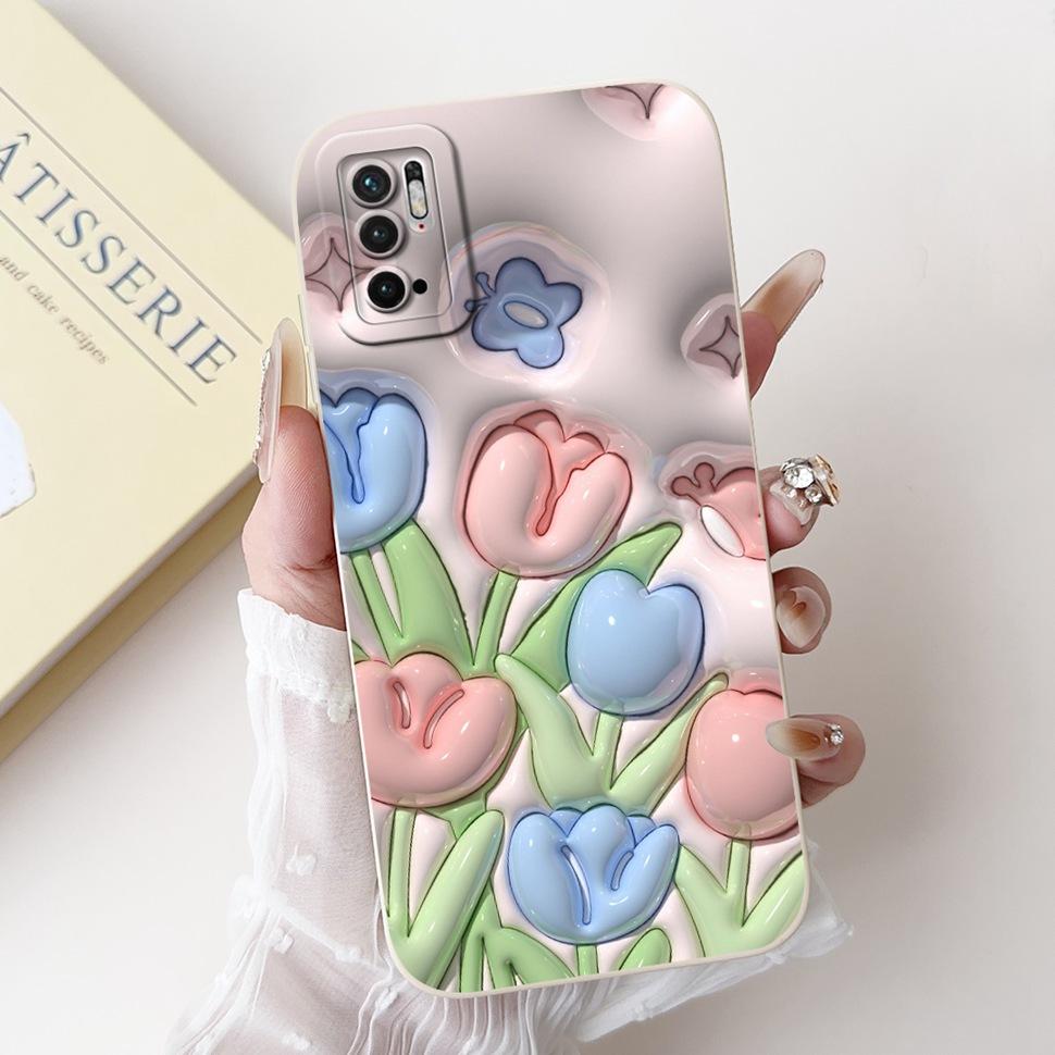 For Xiaomi Redmi Note 10 5G Case 6.5" Colorful Flowers Cartoon Painted Cover Soft Phone Case For Redmi Note 10 Note10 5G Bumper