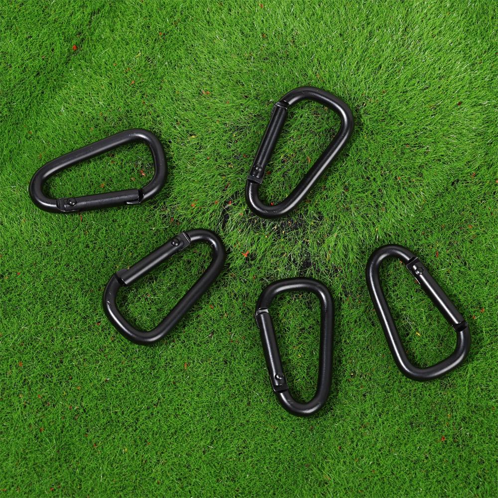 Quality Equipment Safety Black Climbing Button Alloy Carabiner Camping Hiking Hook Buckle Keychain