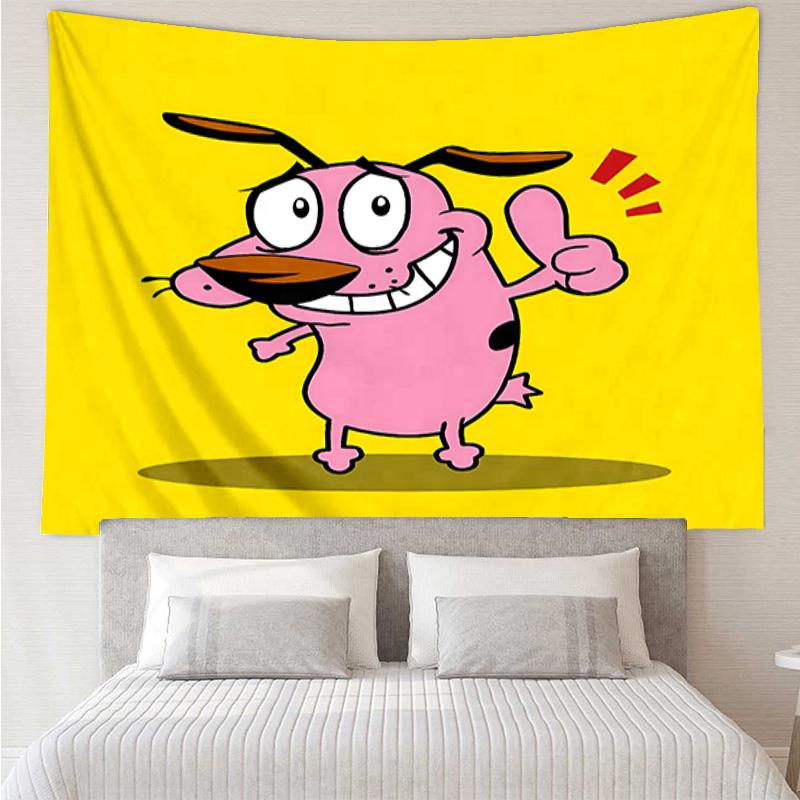 Courage the Cowardly Dog1 Tapestry for Bedroom Aesthetic Classroom Tapestries Wall Hanging for Living Room Dorm Office,Ideal Creative Gift