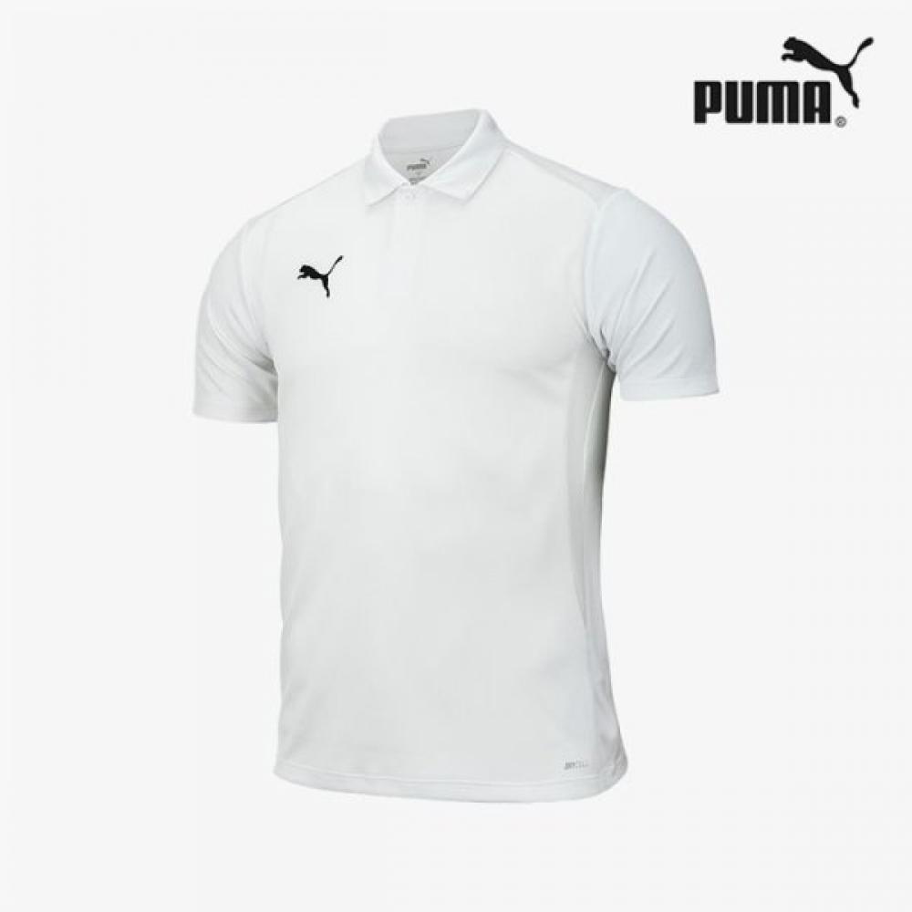 Puma Galleria Puma Team Goal Polo Mens ShorT Sleeve T shirT whiTe