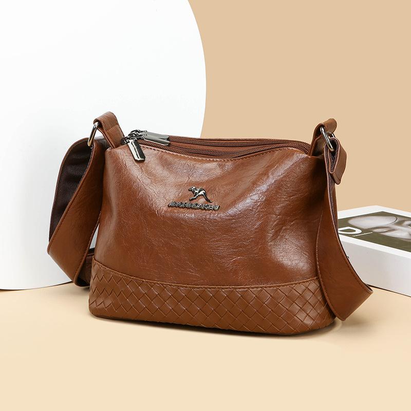 Новая простая женская сумка через плечо высокого качества - многослойная ретро женская сумка через плечо с текстурой сращивания