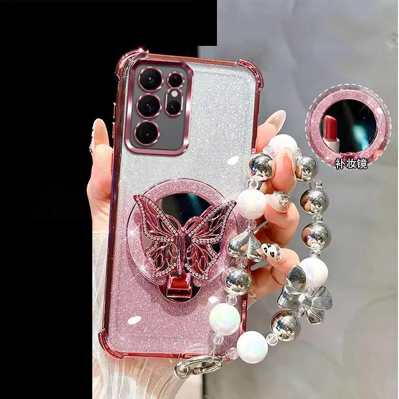 Mirror Shockproof Magnetic Case for Infinix Smart 10 8 7 9 HD Note 50 Pro Plus 50X Zero 30 Butterfly Phone Holder Bracelet Cover