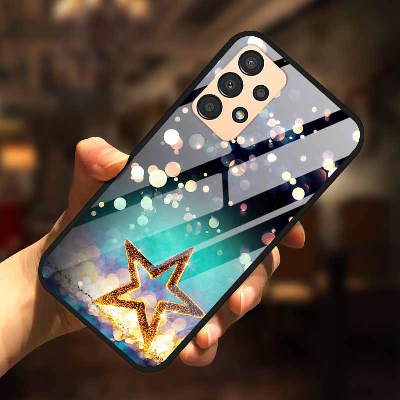 Чехол для Samsung A13 A23 A52 A72 4G M52 A52S 5G Роскошный Закаленное Стекло Жесткая Задняя Крышка для Samsung Galaxy A13 4G Чехлы для Телефона Capa