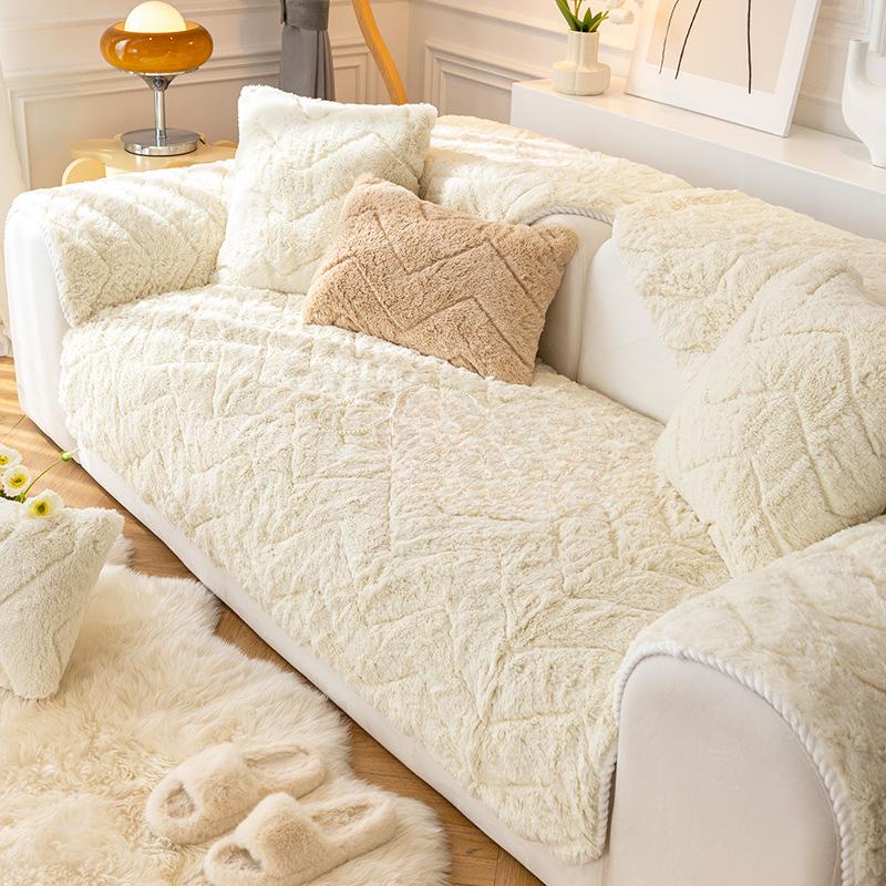 Подушка для дивана, зимняя утолщенная теплая зимняя плюшевая подушка для дивана, простая современная нескользящая тканевая подушка