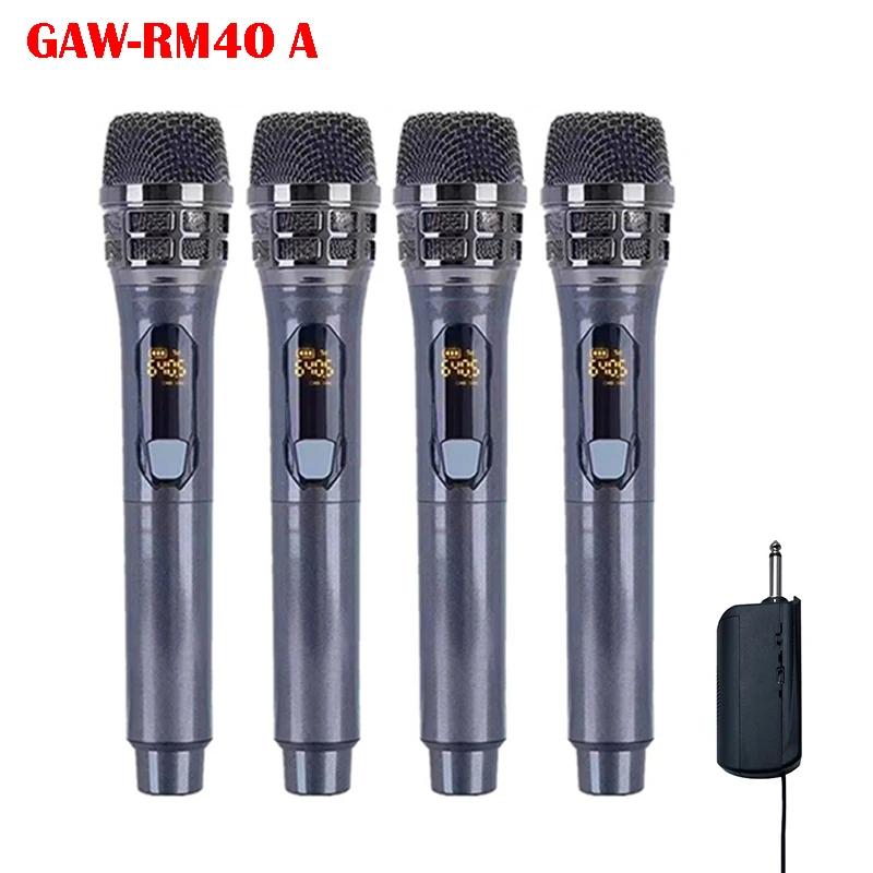 Professional Wireless Microphone 4 Channels Handheld Dynamic Karaoke Mic Band for Stage Performance DJ Party Church Show