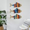 3 шт./набор Морская деревянная рыба Настенное украшение Фермерский дом Рустик Красочная рыба Настенное искусство Скульптура Дом Гостиная Ванная комната Настенный декоративный знак