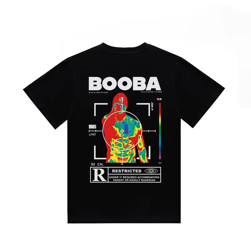 Vintage Men Tshirt Hiphop T Shirt Fashion BOOBA Printed Short Sleeve Tops Harajuku Streetwear Tee Women Clothing