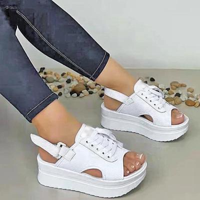 Модные новые женские босоножки на платформе с открытым носком, повседневные удобные босоножки на высоком каблуке для женщин