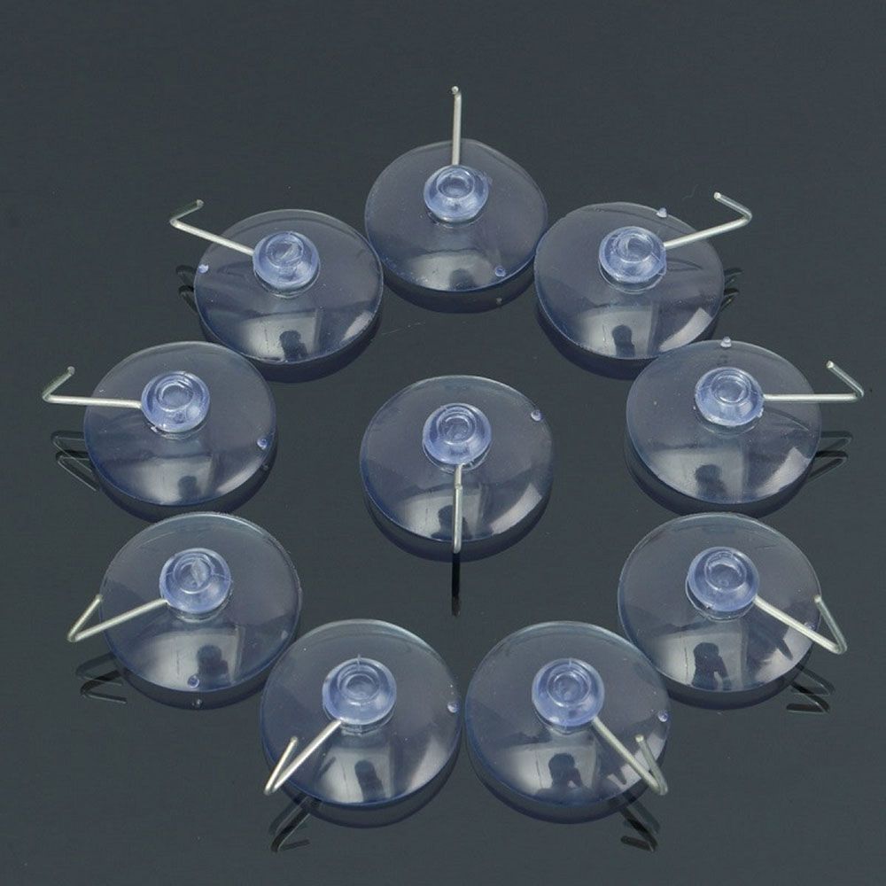 10Pcs/set Bathroom Wedding Supplies Hangers Glass Rubber Wall Hook Suction Cup Transparent Sucker