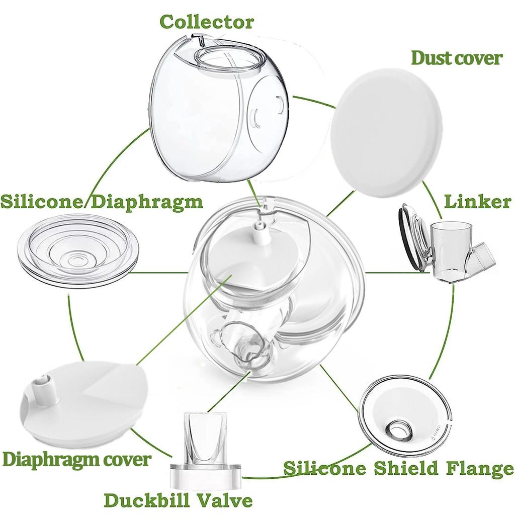 Запасная насадка, включая пылезащитный чехол, фланцевую вставку диафрагмы и силиконовую диафрагму для ремонта электрических молокоотсосов S12
