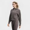 Fila Серия Фитнес Простой Модный Повседневный Спортивный Тренировочный Универсальный Теплый Худи Свободный Укороченный Вязаный Жакет Женские куртки Серый A11W611506FDY