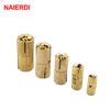 NAIERDI 4PCS 8mm Copper Barrel Hinges Cylindrical Hidden Cabinet Concealed Invisible Brass Hinges