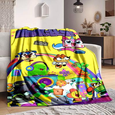 1 шт. Плед с уютным принтом персонажей Unikitty, легкий теплый фланелевый плед для дивана, кровати, гостиной